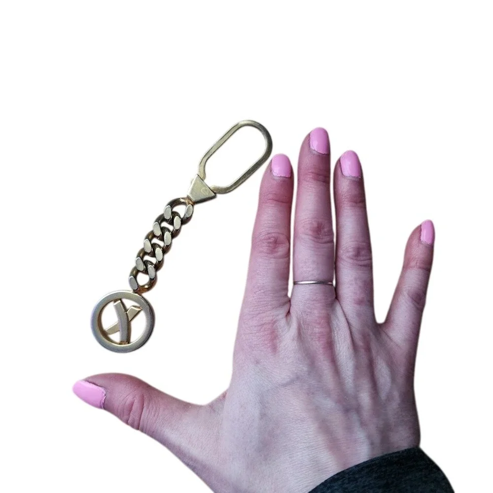 PALOMA PICASSO VINTAGE Gold Tone Logo Keyring Key Chain bag‎ charm Accessory